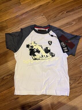 Ferrari White & Gray Racing Graphic Tee